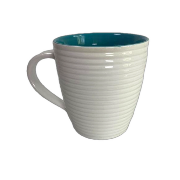 Old Pottery Company White & Blue 20oz Coffee Mug Always Think Pretty Thoughts - Picture 2 of 5